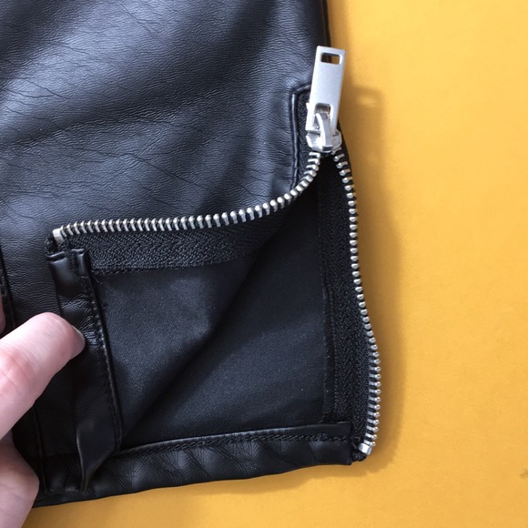 H&M Divided Ankle Moto Faux Leather Skinny Pants - Picture 7 of 12